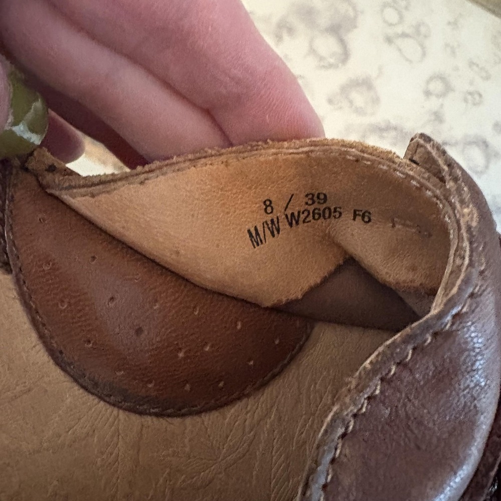 Born Shoes Womens Size 8 Brown Suede Clog Mule Platform Fringe Kiltie W2605 - Picture 6 of 8